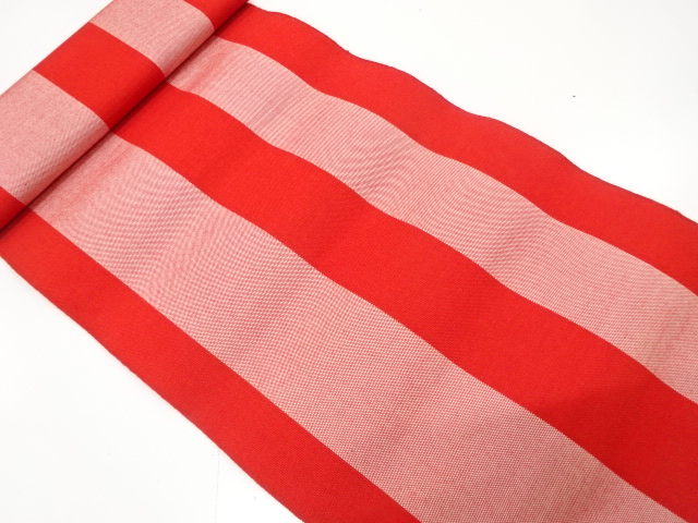 アンティーク　縞模様織り出し　八寸帯地反物